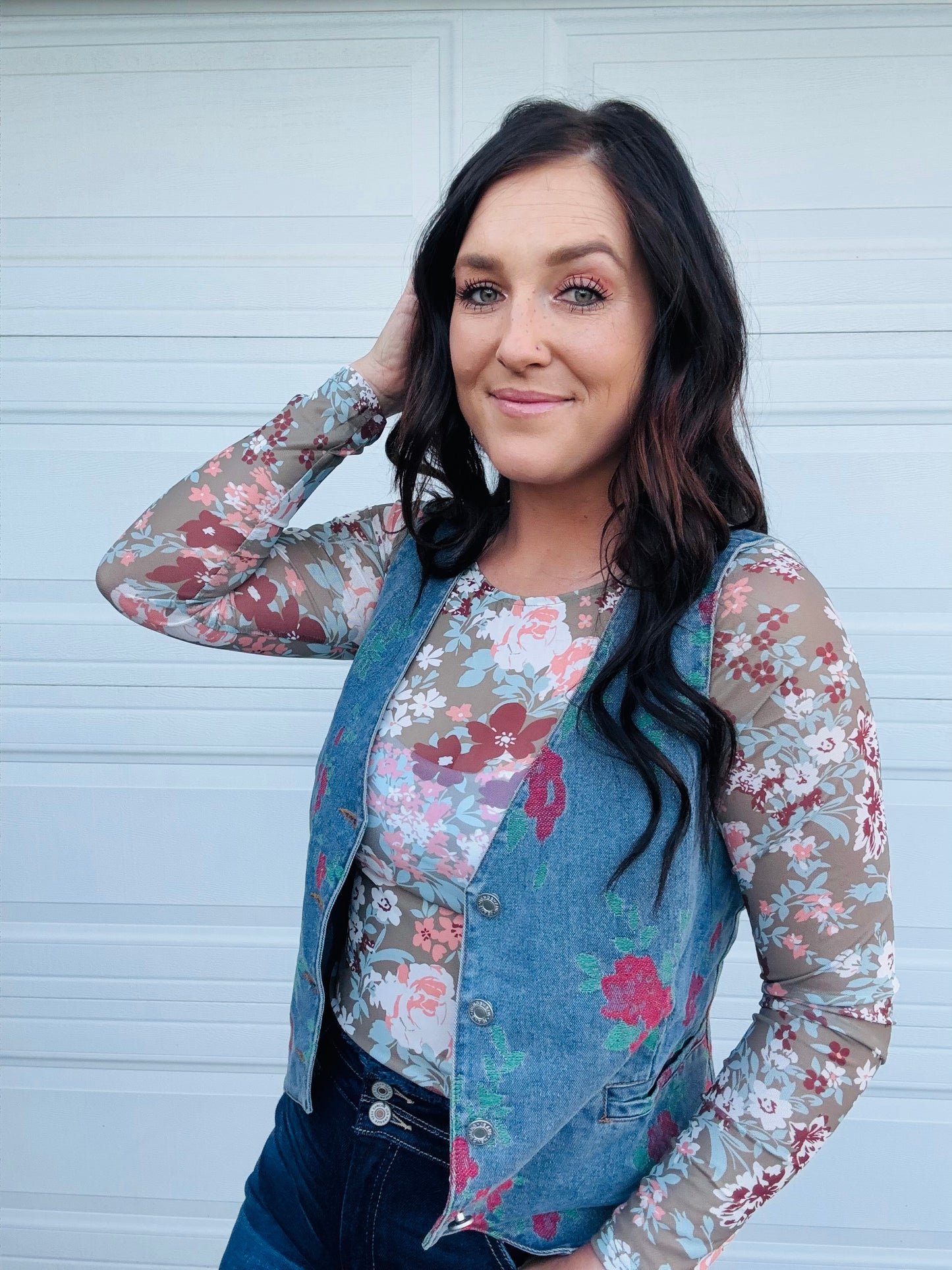 Denim & Roses Vest