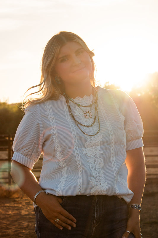 Lady in Lace Blouse