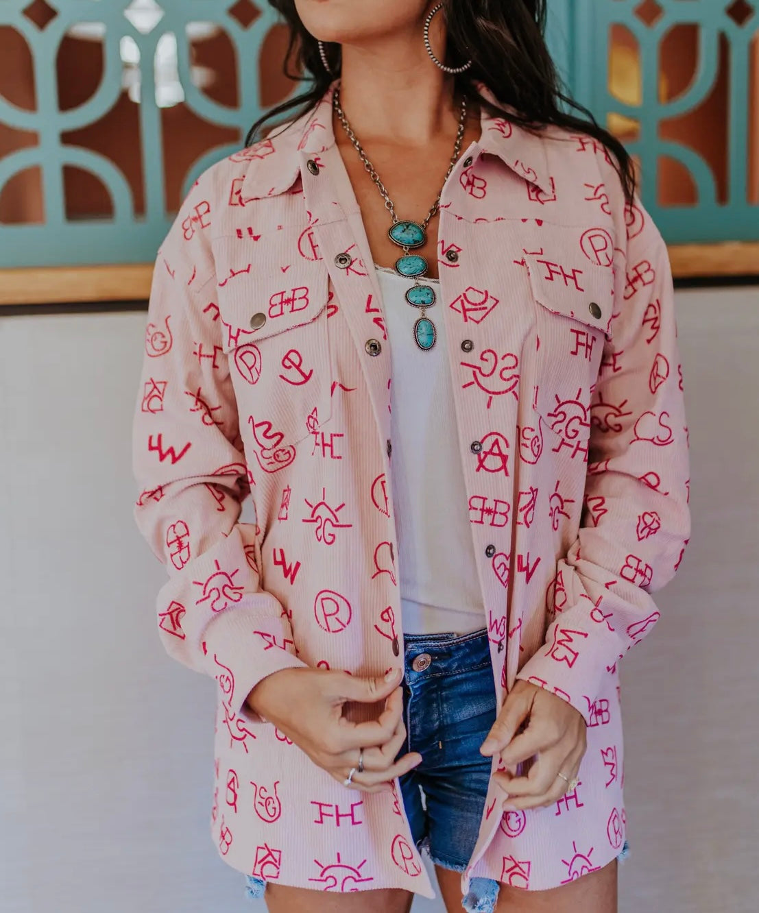 Branded Corduroy Shacket