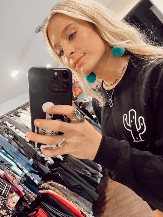 Teal Pom Pom Earrings - WanderingWildShop.com