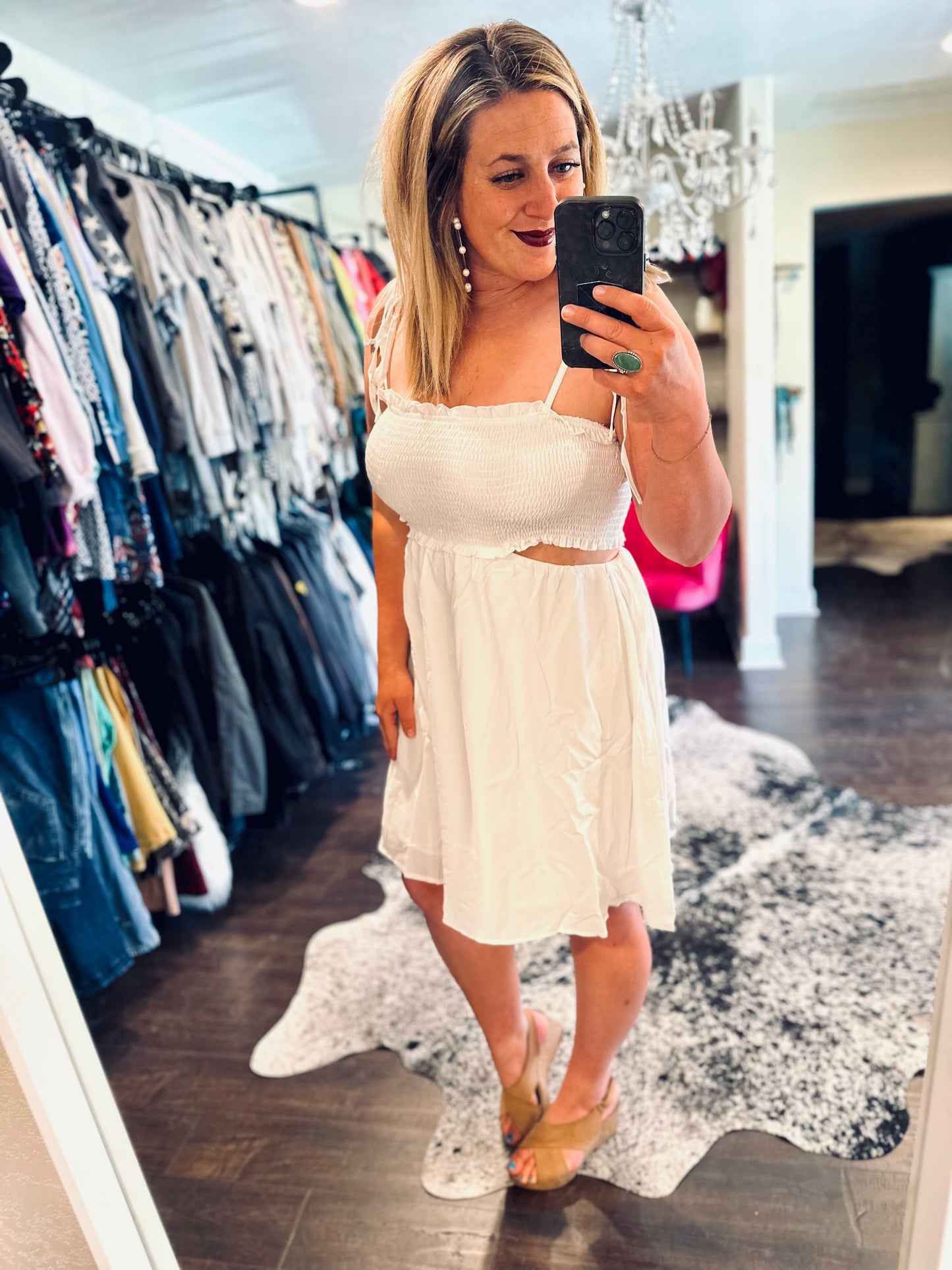 White Cut Out Dress