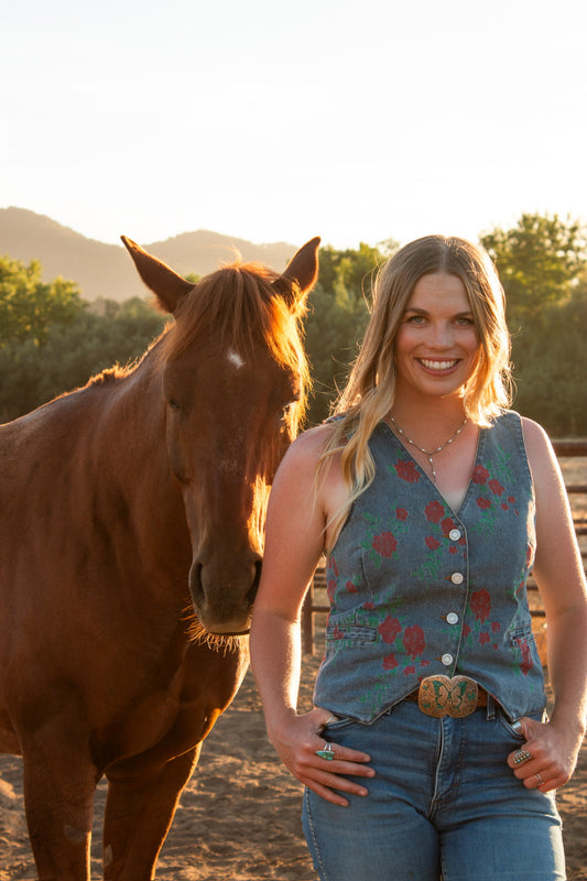 Denim & Roses Vest