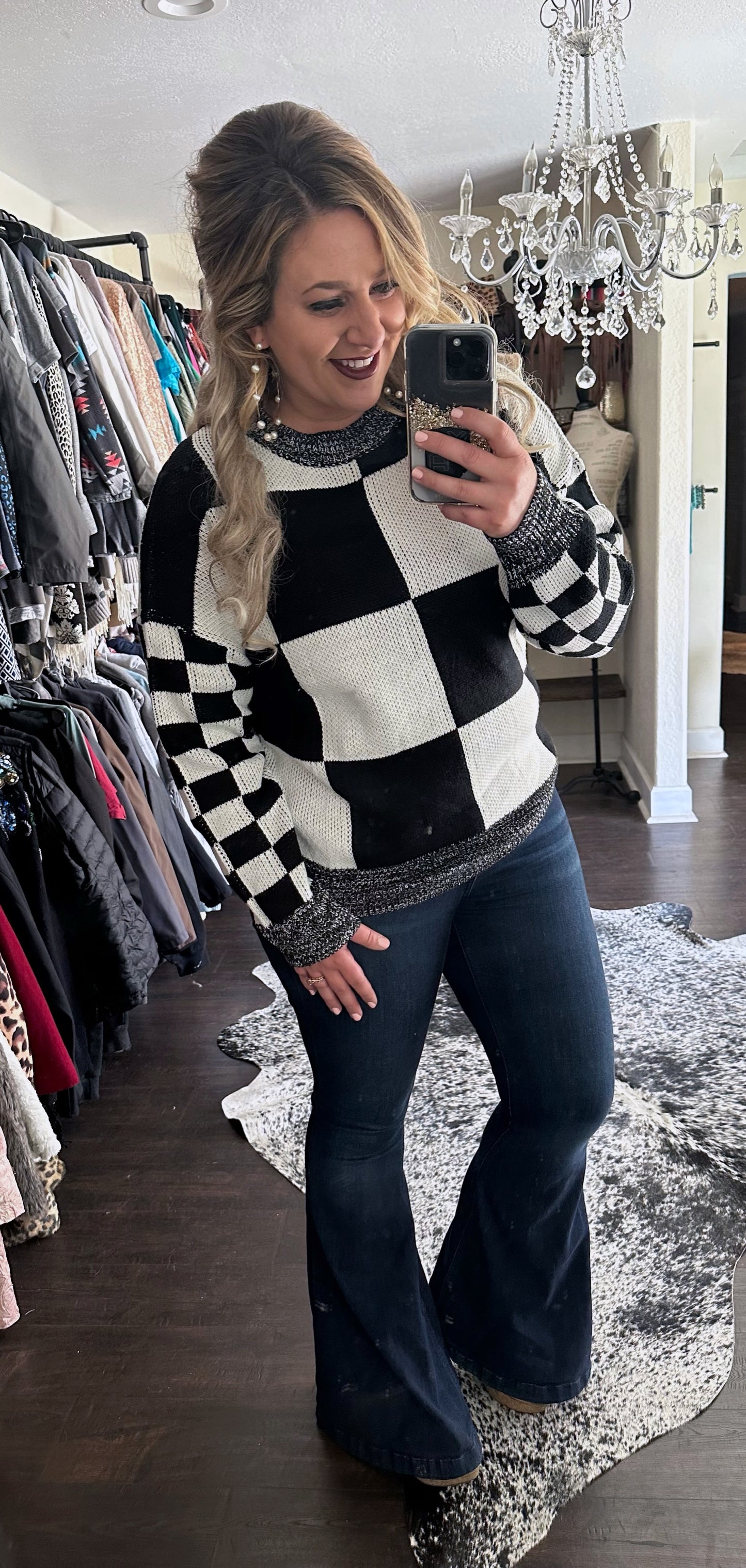 Checked Out Sweater