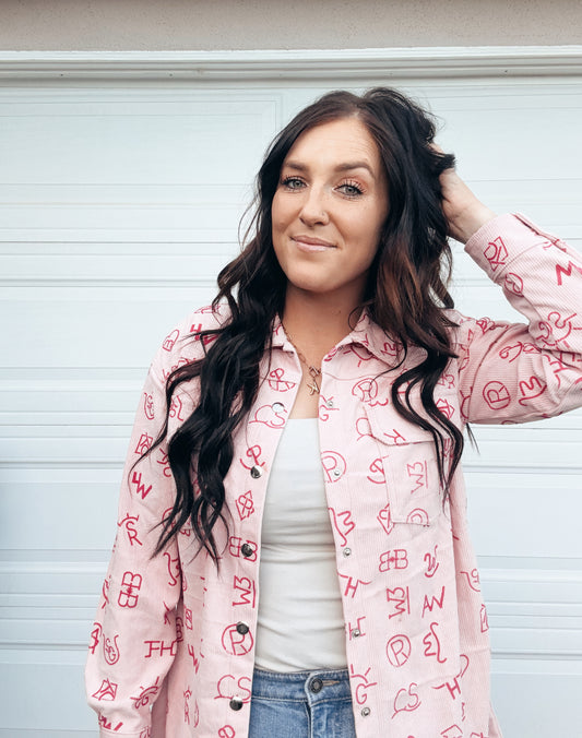 Branded Corduroy Shacket