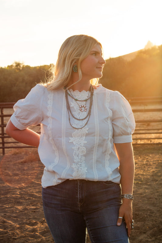 Lady in Lace Blouse