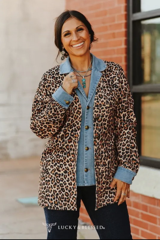 Denim & Leopard Shacket