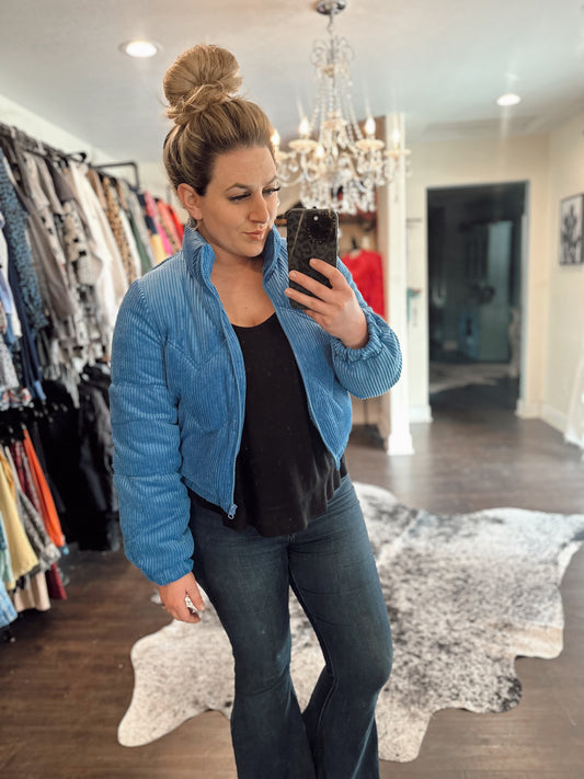 Bold in Blue Puffer Jacket