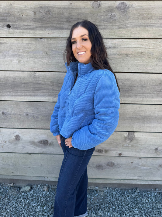 Bold in Blue Puffer Jacket