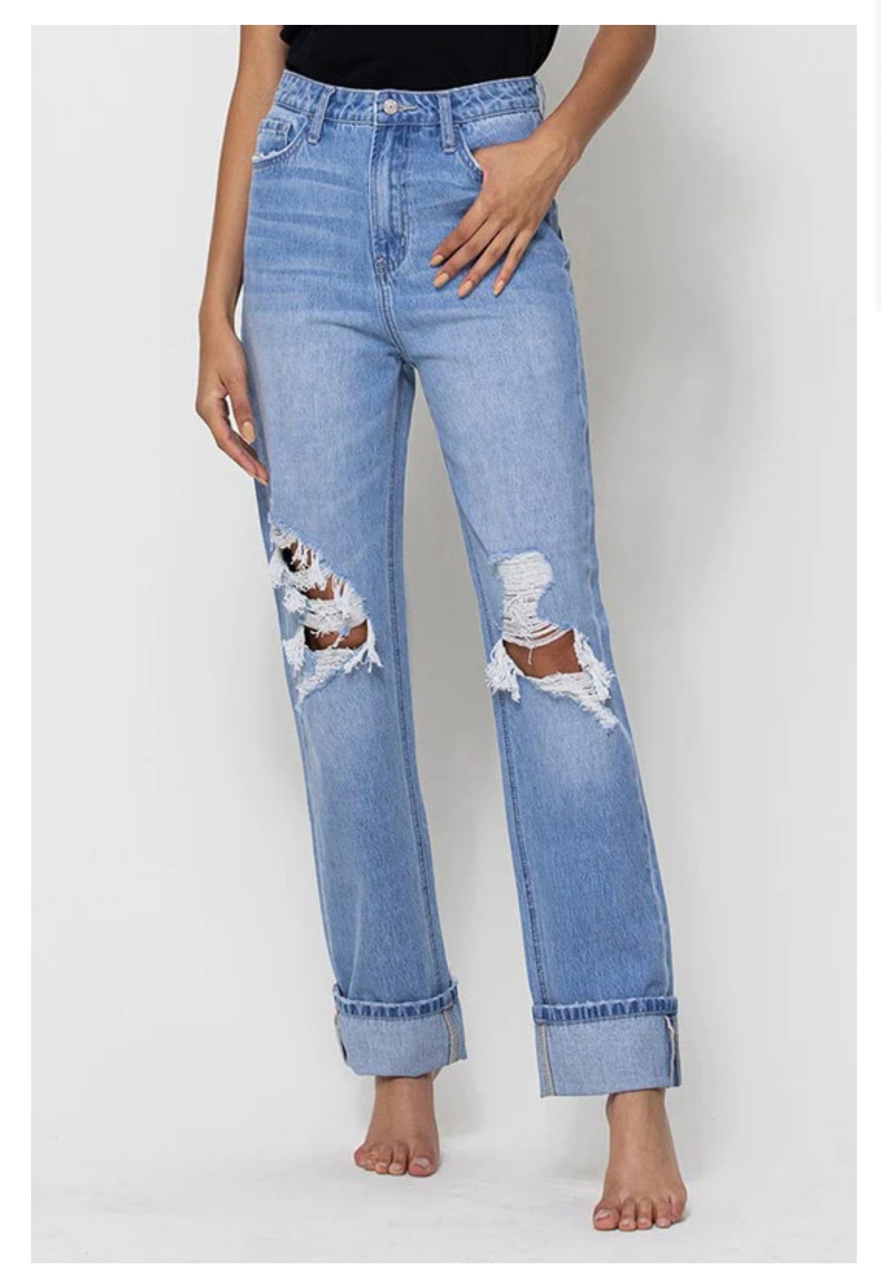 90’s Straight Leg Cropped Jeans