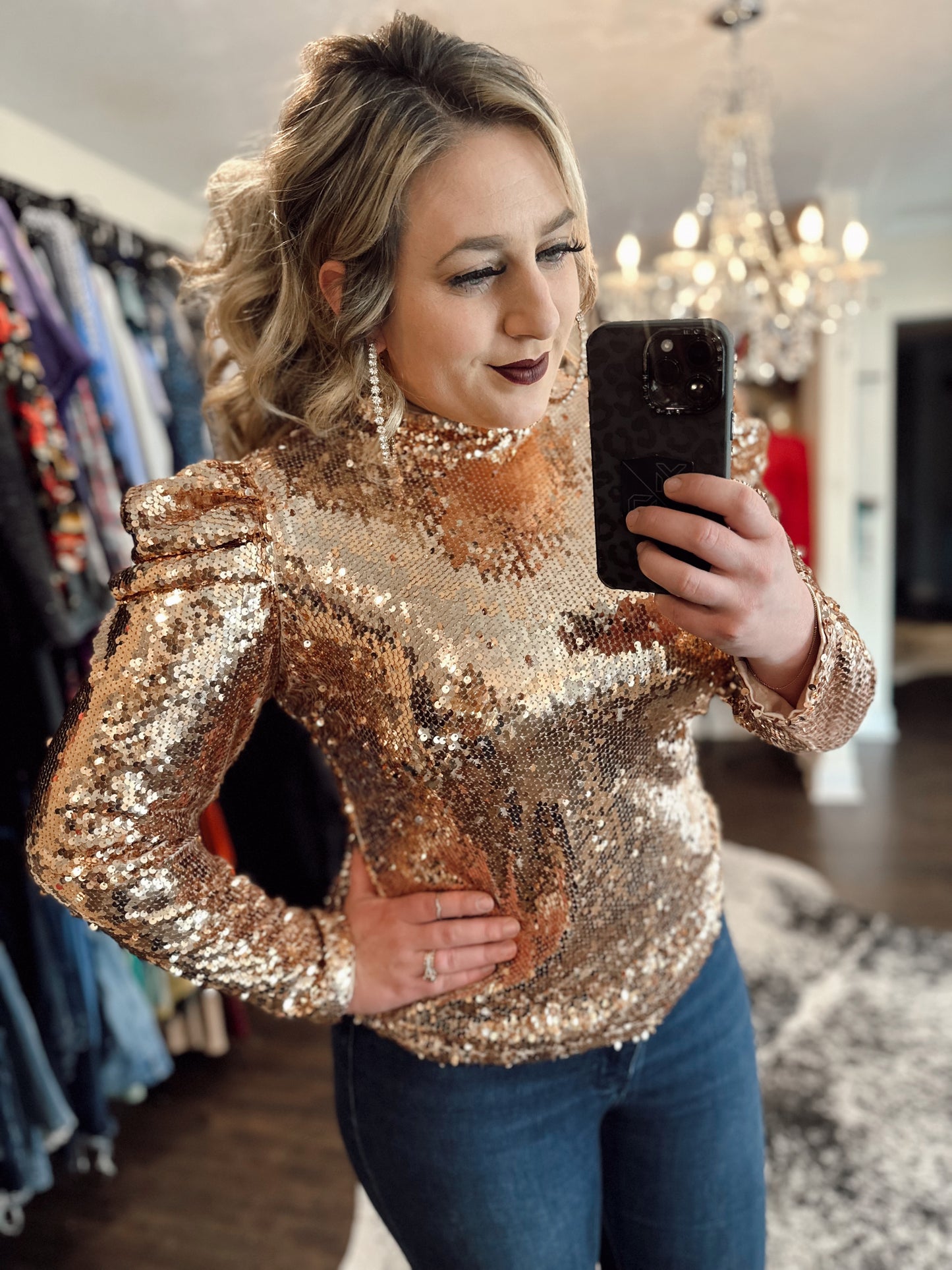 Champagne& Sequins Top