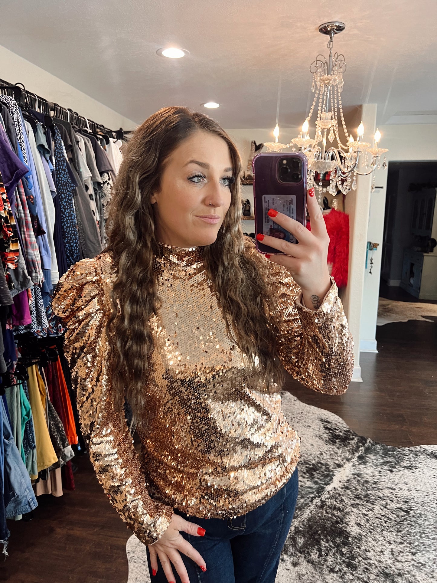 Champagne& Sequins Top