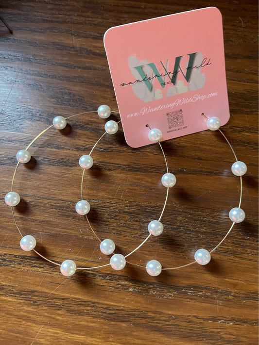 Pearl Hoops - WanderingWildShop.com