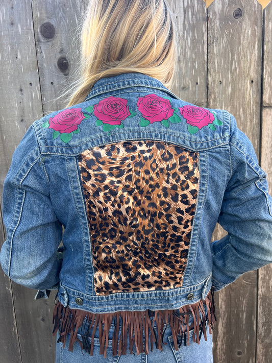 Lady Leopard Jean Jacket - WanderingWildShop.com